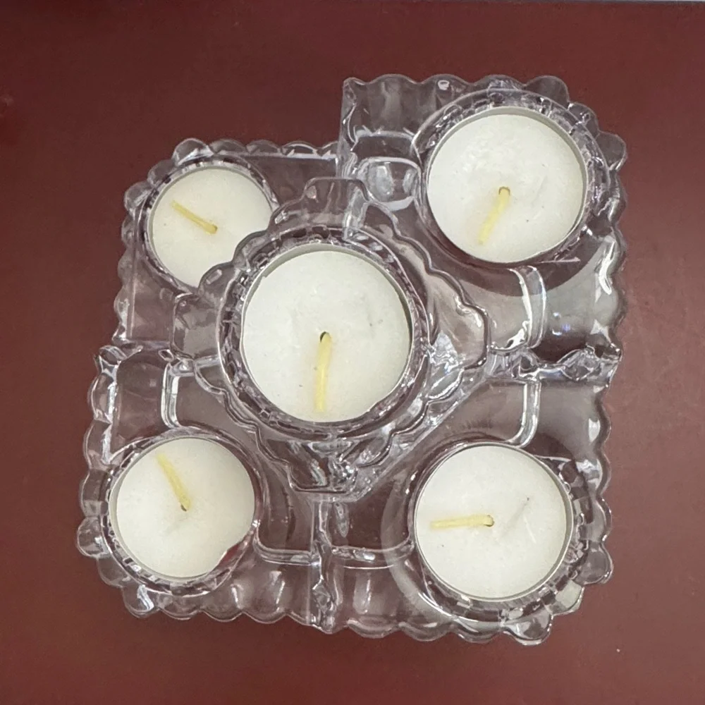 Partylite Rare Vintage Retired Crystal Castle 5 Tier Tealight Candleholder